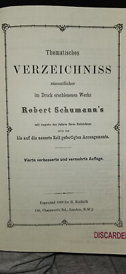 #ad Robert Schumann Sämmtlicher im Druck erschienenen Werke $40.00