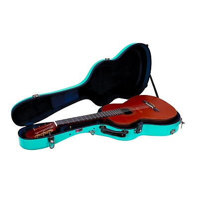 #ad Crossrock Fiberglass Classical Guitar Case4 4 Full Size TSA Lock Mint Blue $387.99
