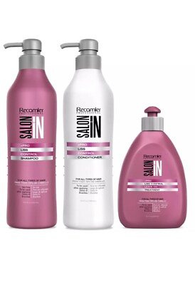 #ad Recamier Salon in Liss Control Shampoo Conditioner Leave on treatment 3 packs $66.00