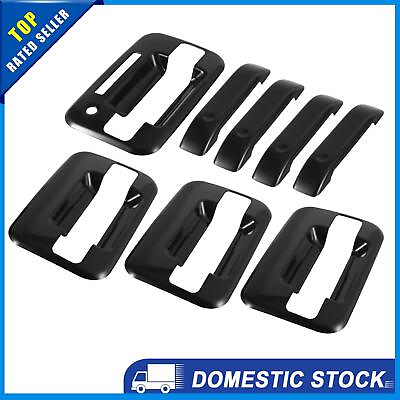 #ad 1 Set Gloss Black Car Exterior Outside Door Handle Cover Trim for F250 2017 2019 $30.59