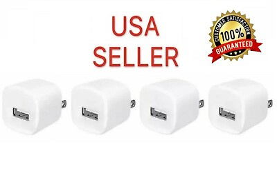 #ad 4x White USB Power Adapter AC Home Wall Charger US Plug FOR iPhone Apple Watch $6.39
