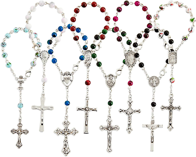#ad 24 Pack Small Catholic Rosary Bracelet for Women and Men Prayer Beads for Bapt $47.99