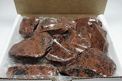 #ad Mahogany Obsidian 1 Lb Box Natural Brown Black Crystal Chunks Volcanic Glass $12.71