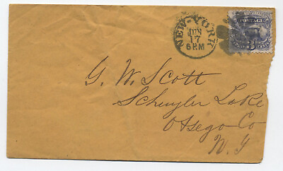 #ad c1870 New York City #114 3 cent 1869 cover 6525.106 $5.00