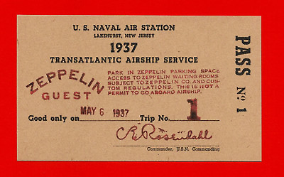#ad Hindenburg Airship Last Flight Ticket Reprint On 80 Year Old Paper Zeppelin *003 $5.00