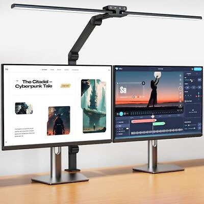 #ad Desk LampDouble Head Desk Lamp with Clamp24W Led Desk Lights for Home Black $73.40