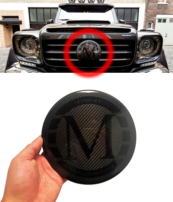 #ad Carbon Fiber Grille Badge Gray Logo Mansory Style made for G Class w463 Mercedes $339.00