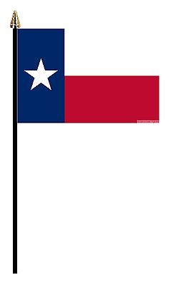 #ad TEXAS USA STATE PACK OF 12 SMALL HAND FLAGS flag 6quot;x4quot; with pole GBP 13.99