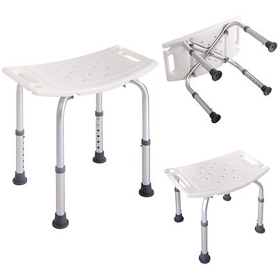 #ad ６ Height Adjustable Medical Bath Shower Stool Chair Bath Tub Seat in White New $28.99