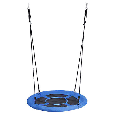 #ad 40quot; Saucer Tree Swing Adjustable Rope Sturdy Tree Swing Blue Kids Toy Outdoor $37.58