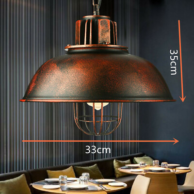#ad 1 x Vintage Suspended Hanging Pendant Shade Industrial Retro Metal Ceiling Lamp $44.89