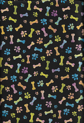#ad 45quot; 100% cotton dog themed novelty print fabric $7.99