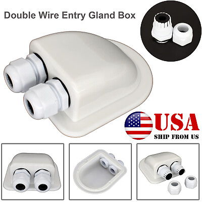 #ad Double Wire Cable Entry Gland Box Boat RV Caravan Roof Solar Panel Junction Box. $9.79