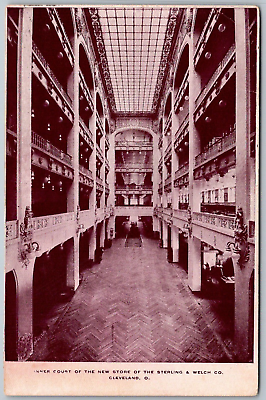 #ad Cleveland Ohio 1911 Postcard Inner Court New Store Sterling amp; Welch Co $6.75