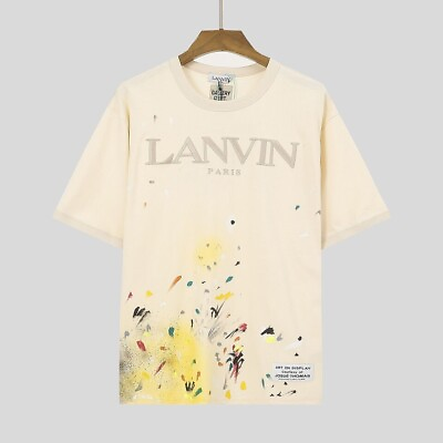 #ad For Lanvin Embroidered T Shirts Unisex Casual Street Short Sleeve $35.98