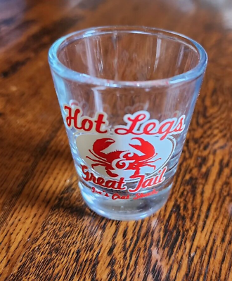 #ad Vintage Joe’s Crab Shack Shot Glass Hot Legs Great Tail Red Graphics $3.00
