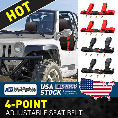 #ad 2IN 4Point Harness Quick Release Safety Universal Seat Belt For UTV ATV Go Kart $29.99