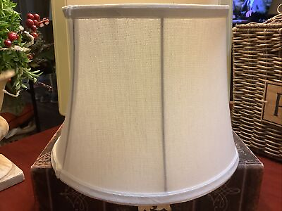 #ad #ad Round Lamp Shade 9”H Solid White Herringbone Pattern Beautiful Clean $44.99