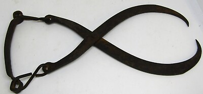 #ad Antique Metal 12quot; Long Tongs Open to 10quot;. No Markings. $17.99