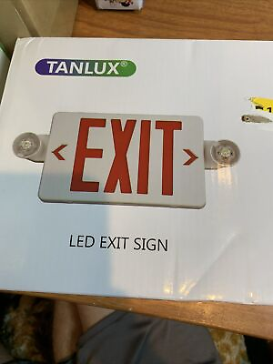 #ad TANLUX Red Exit Sign with Emergency Lights LED Emergency Exit Light. $29.99