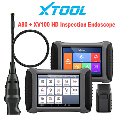 #ad XTOOL A80 Full Systems OBD2 Scanner Car Diagnostic Tool With XV100 HD Videoscope $699.00