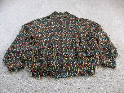 #ad VINTAGE Jacket The Icing Hand Woven Womens Adult 8 Medium Colorful Retro EUC $30.99