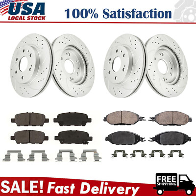 #ad Front Rear Drilled Rotor Brake Pad for Nissan Murano Pathfinder Infiniti QX60 $174.02