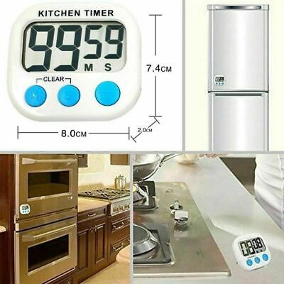 #ad Magnetic Large LCD Screen Digital Kitchen Timer Alarm Count Up Down $4.65