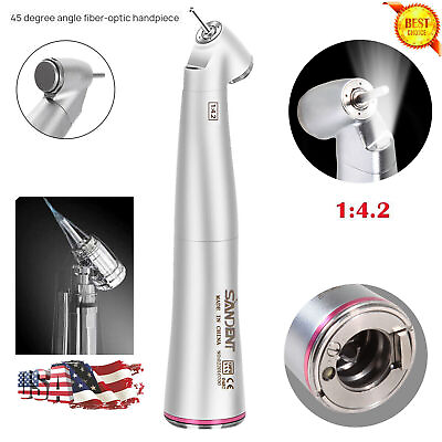 #ad Dental 1:4.2 Increasing LED Optic Contra Angle handpiece Inner channel 45 degree $191.99