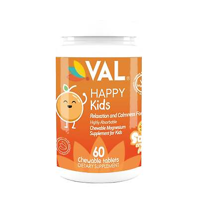 #ad VAL Happy Kids Chewable Magnesium for Kids Relaxation and Calm Formula 60 Chew $21.00