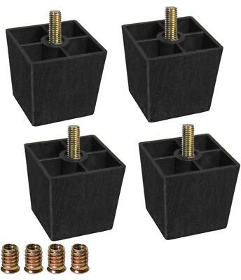 #ad 2 inch Sofa Legs Plastic Feet for Furniture Legs Riser Square Set of 4 with M8 H $14.00