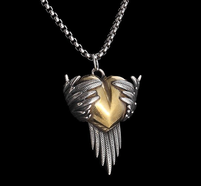 #ad Men#x27;s Vintage Stainless Steel Heart Pendant Necklace Jewelry Wholesale Gift $9.99