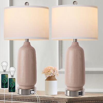 #ad #ad 3 Color Temperature Table Lamps for Living Room Set of 2 Brown Ceramic Bedro... $58.95