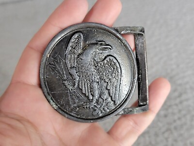 #ad Vintage Military Style Belt Buckle American Eagle Holding Arrows Estate Find $19.99