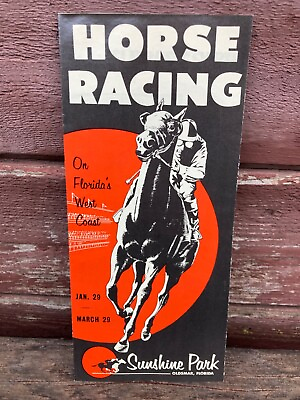 #ad VTG HORSE RACING TRAVEL BROCHURE SUNSHINE PARK OLDSMAR FLORIDA $9.95