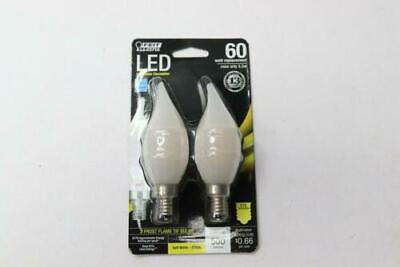 #ad 2 Pk Feit Electric LED Bulb Decorative Soft White 500 Lumens 6 Watts CA10 BPCF $6.98