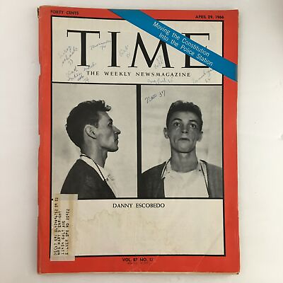 #ad Time Magazine April 29 1966 Vol. 87 No. 11 Chicago Petitioner Danny Escobedo $12.95