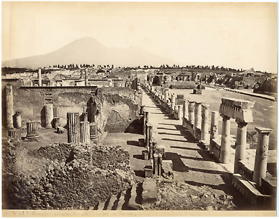 #ad Italie Pompéi Pompei Forum temple de Jupiter et basilique Vintage albumen p EUR 79.00