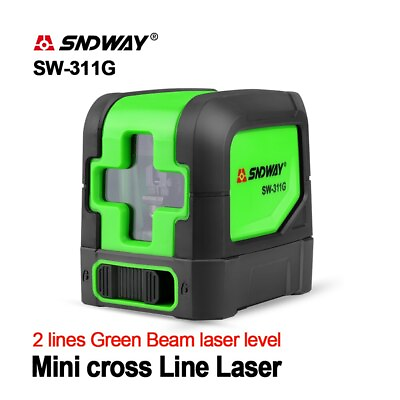 #ad 2 Lines Cross Horizontal Vertical Green Beam Laser Level Machine SW 311G $45.99