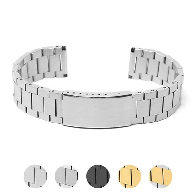 #ad StrapsCo Stainless Steel Flat Link Bracelet Watch Band $64.99