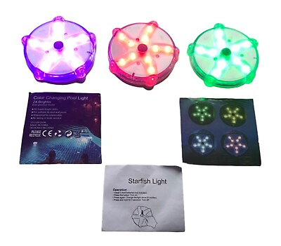 #ad Starfish Floating Color Changing Pool Lights 3PK LED Open Pack $17.89