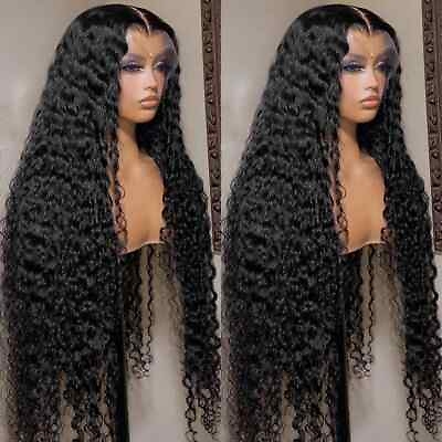 #ad Water Wave Hd Lace Frontal Wigs For Women Curly Human Hair Wig Brazilian Hair $233.32