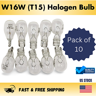 #ad W16W T15 921 912 Clear Halogen Miniature Bulb Pack 10 Bulbs $6.99