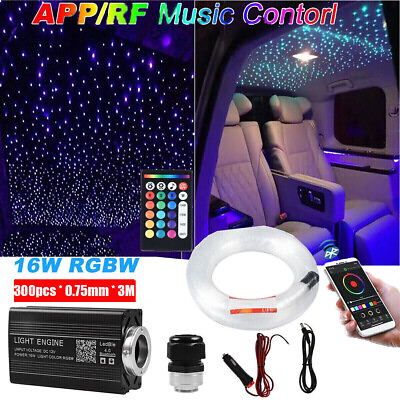 #ad RGBW Car Headliner Roof Star Light Kit RGB LED 300x Fiber Optic Remote Control $85.49