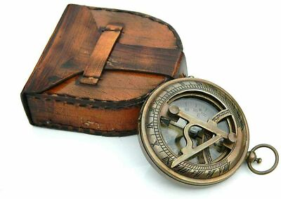 #ad Vintage Clock Pocket Marine Compass Directional Magnetic Sundial Gifts Replica $46.00