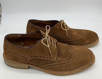 #ad Millburn Co. Suede Wingtip Oxford Shoes Men#x27;s Size 10.5 US color Brown $24.95