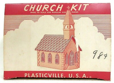 #ad Bachmann Plasticville CC 8 Church in White amp; Gray Model Kit Railway Layout $14.99