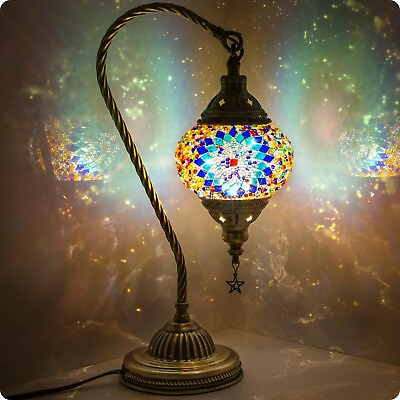 #ad Turkish Moroccan Mosaic Colorful Swan Table Bedside Mood Lamp Lampshade Multi $60.99