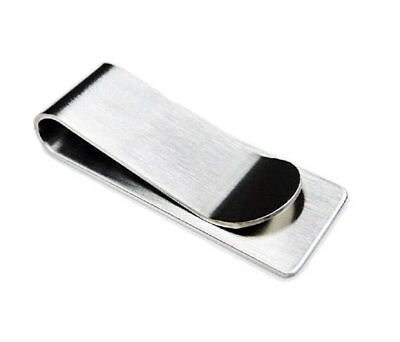 #ad Stainless Steel Money Clip Silver Metal Pocket Holder Wallet Credit Card Holder $3.29