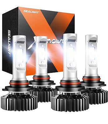 #ad SEALIGHT 9005 9006 LED Headlight Kit Combo Bulbs High Low Beam Super Bright $36.99
